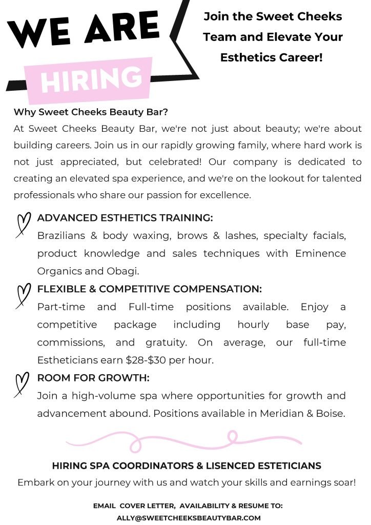 Sweet Cheeks Hiring Poster